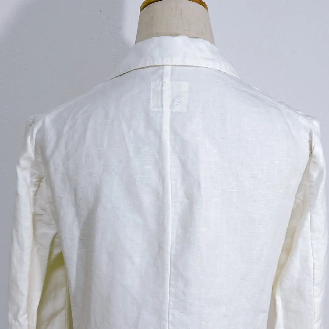 Ships 100% linen fly front stylish jacket with pockets white