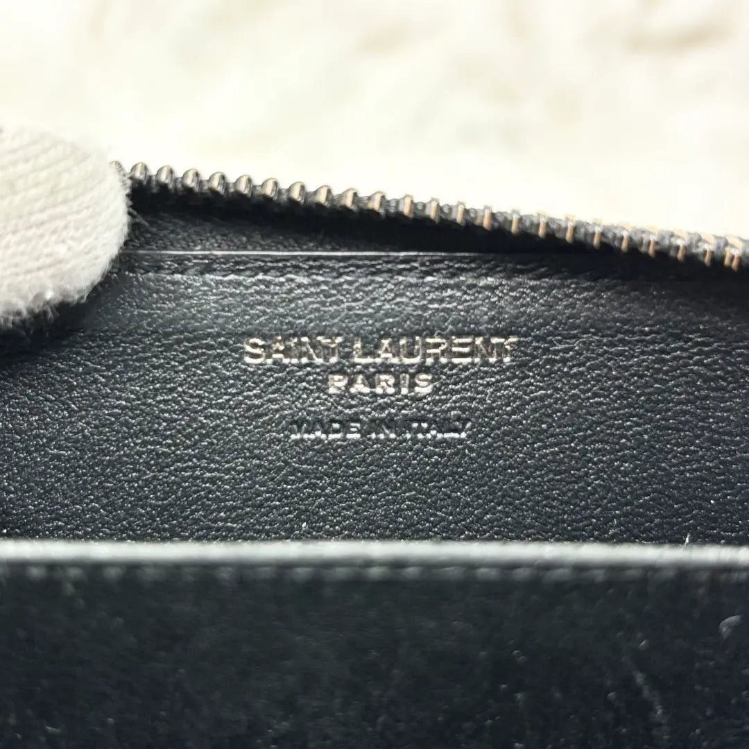 ✨Good condition✨ Saint Laurent Coin Case Tiny Cassandra Logo Leather Black