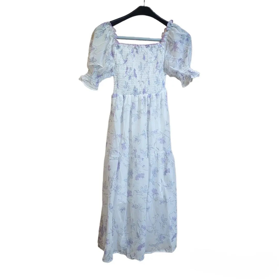 Flower pattern Elegant chiffon dress dress party looks refreshing s