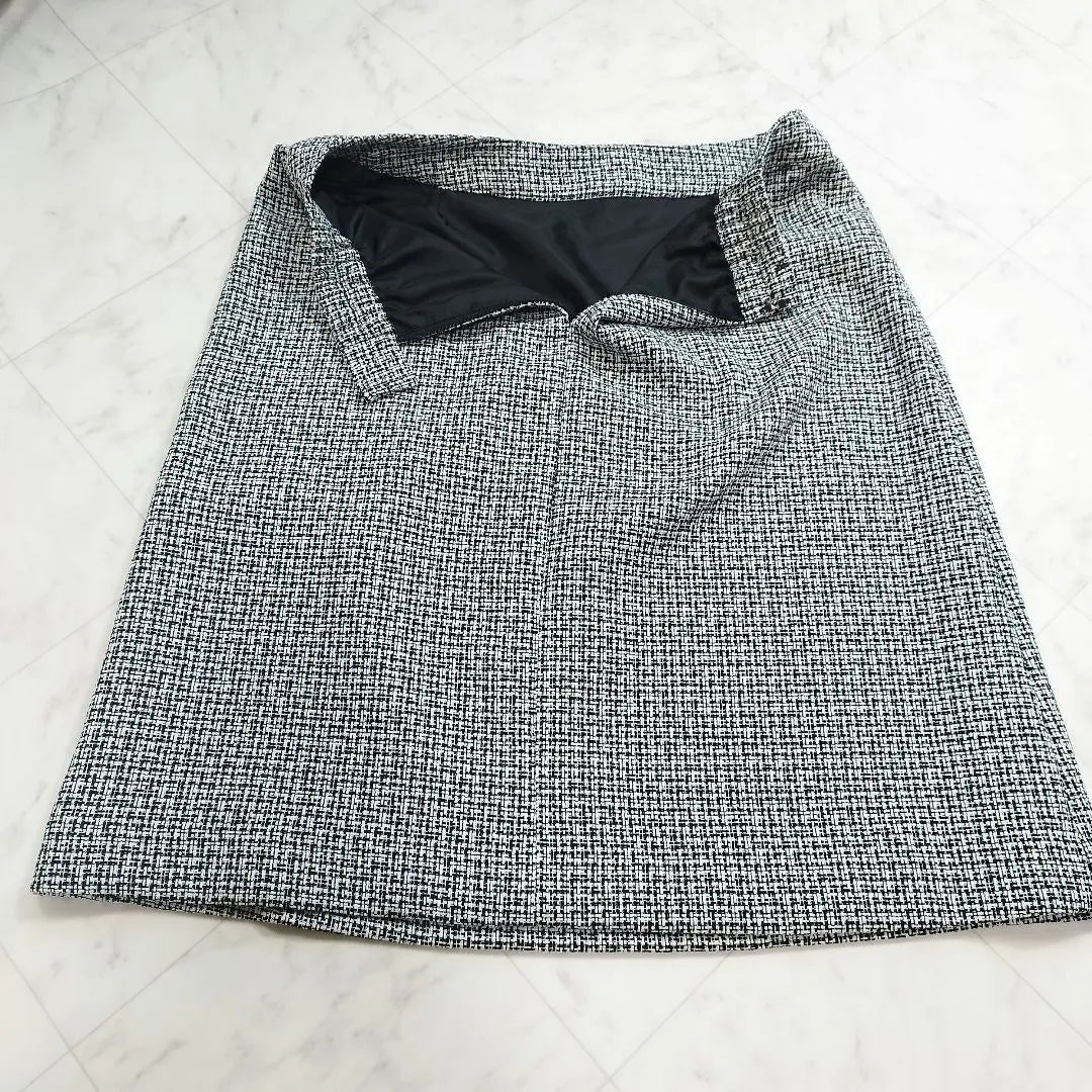 Large size women's tweed collarless jacket skirt formal