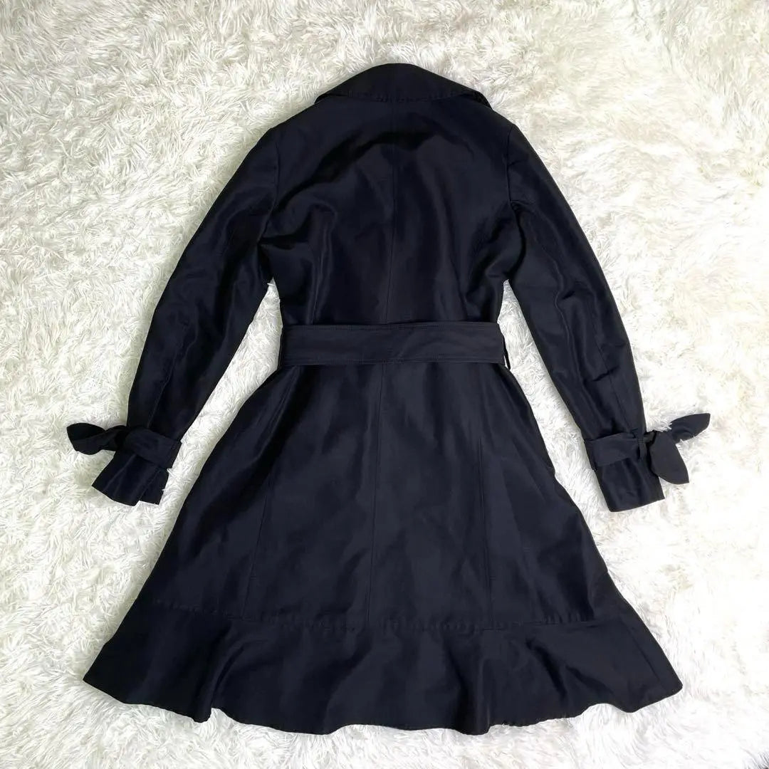 Beautiful condition ✨ Ingeborg ruffle trench coat size9 black silk blend