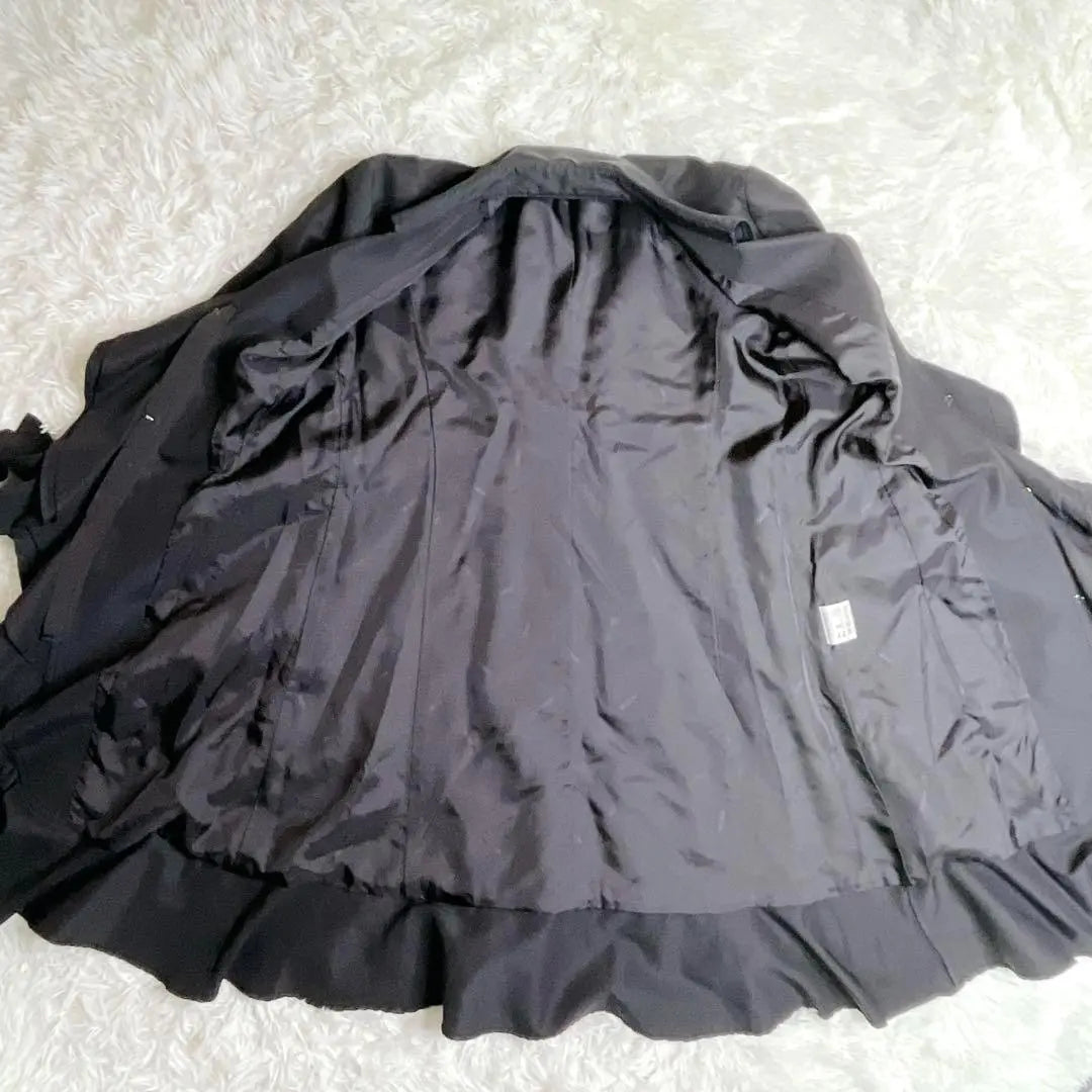 Beautiful condition ✨ Ingeborg ruffle trench coat size9 black silk blend