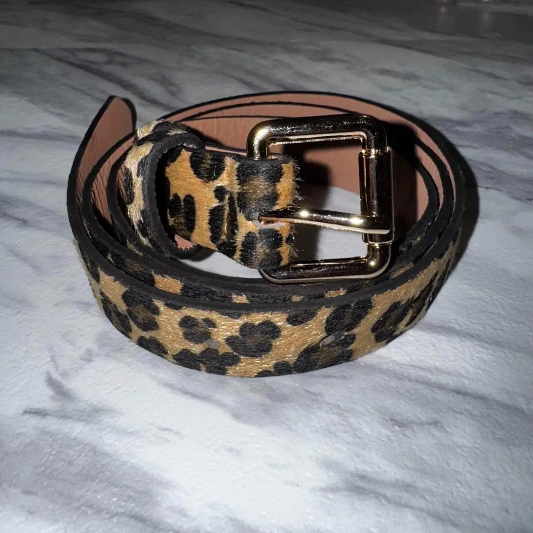 0069 [animalbelt] Leopard print belt fluffy y2k grunge