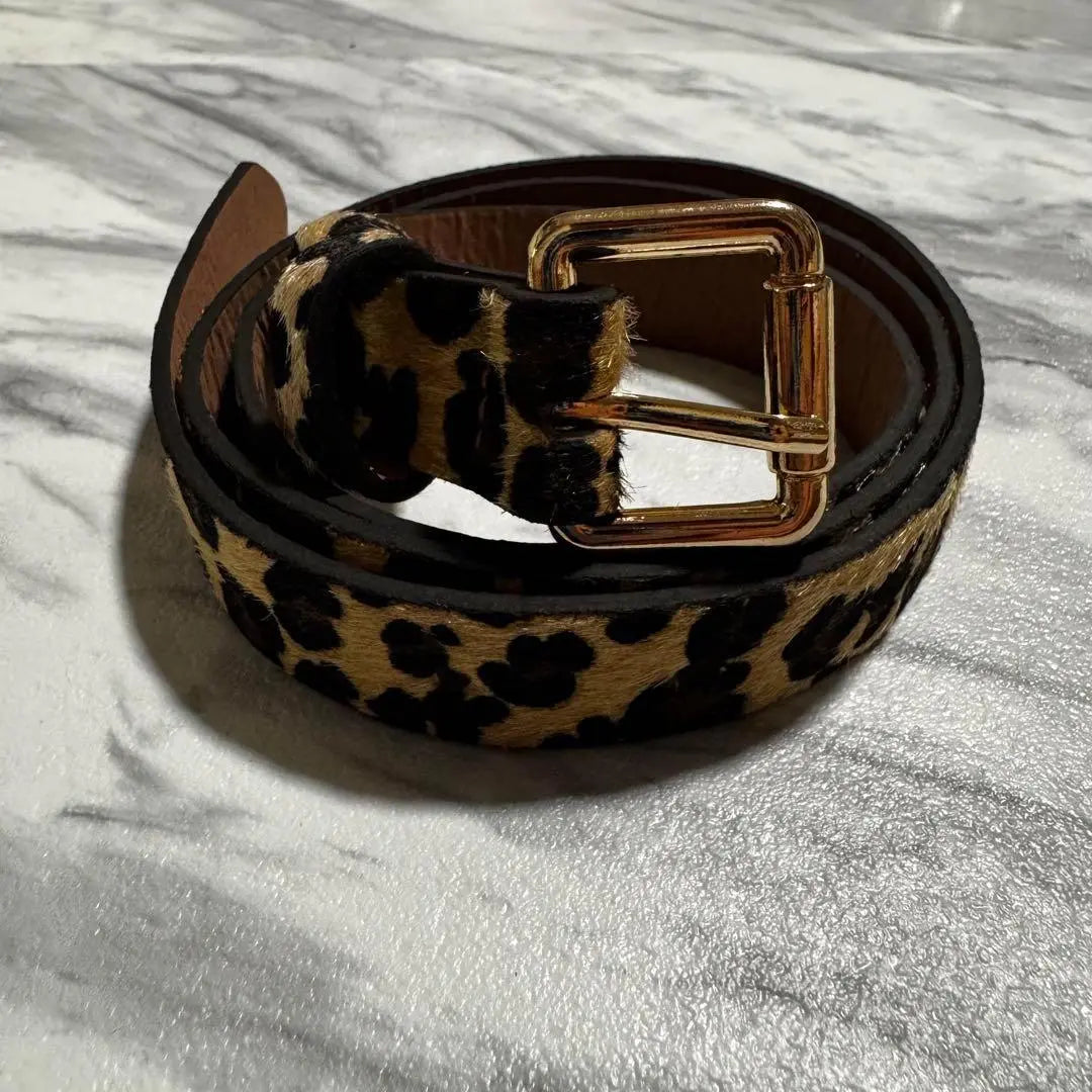 0069 [animalbelt] Leopard print belt fluffy y2k grunge