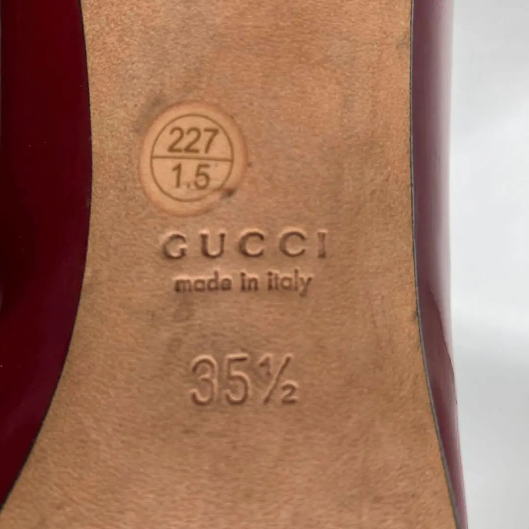 Gucci 22.5cm high heels enamel red blond pumps