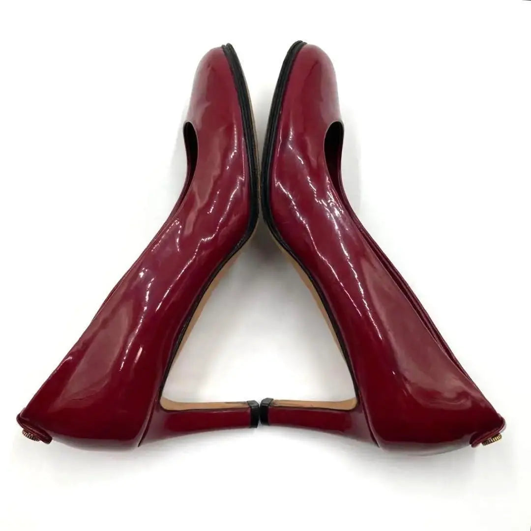 Gucci 22.5cm high heels enamel red blond pumps