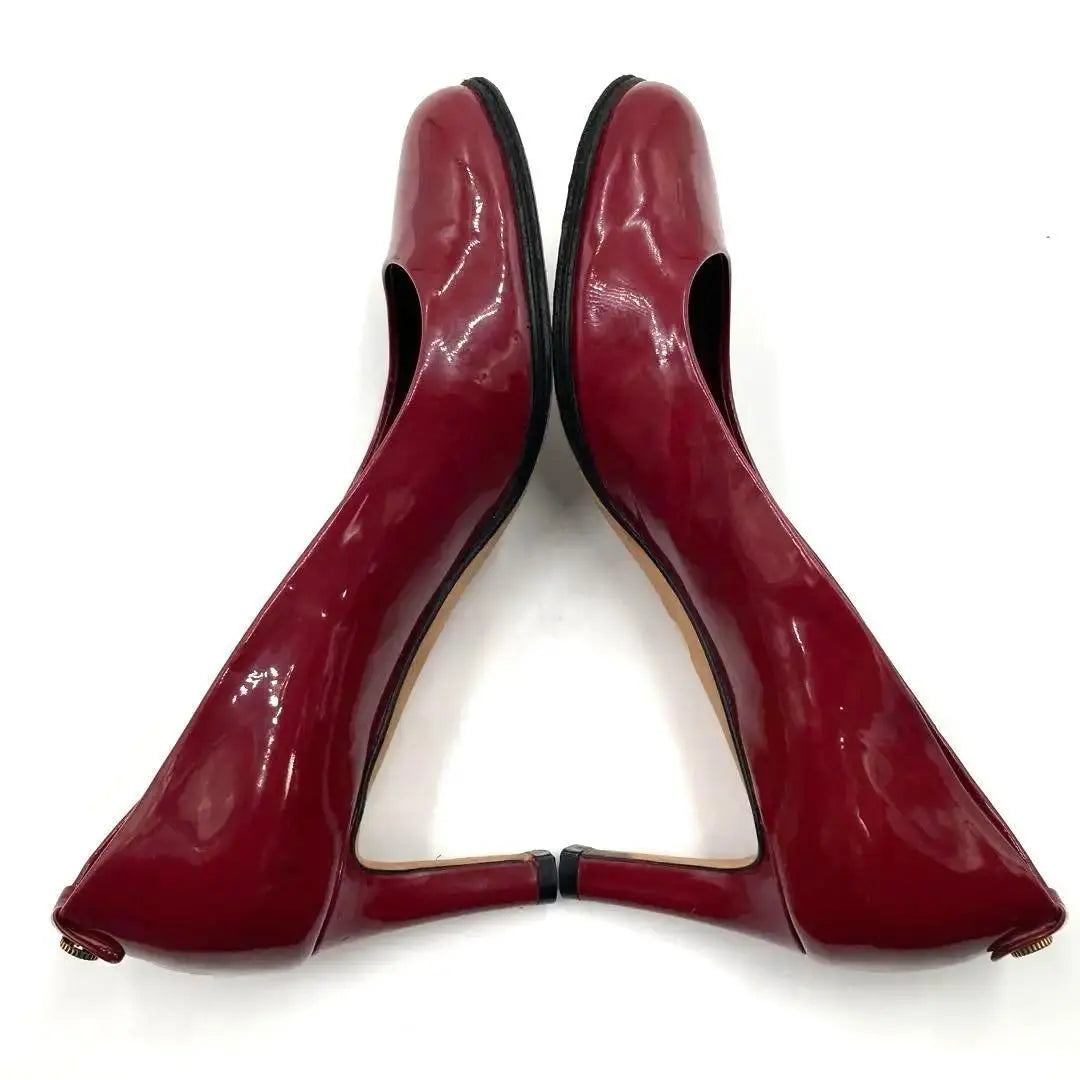 Gucci 22.5cm high heels enamel red blond pumps