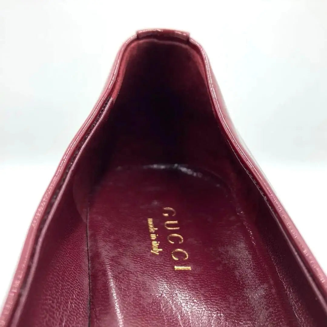 Gucci 22.5cm high heels enamel red blond pumps