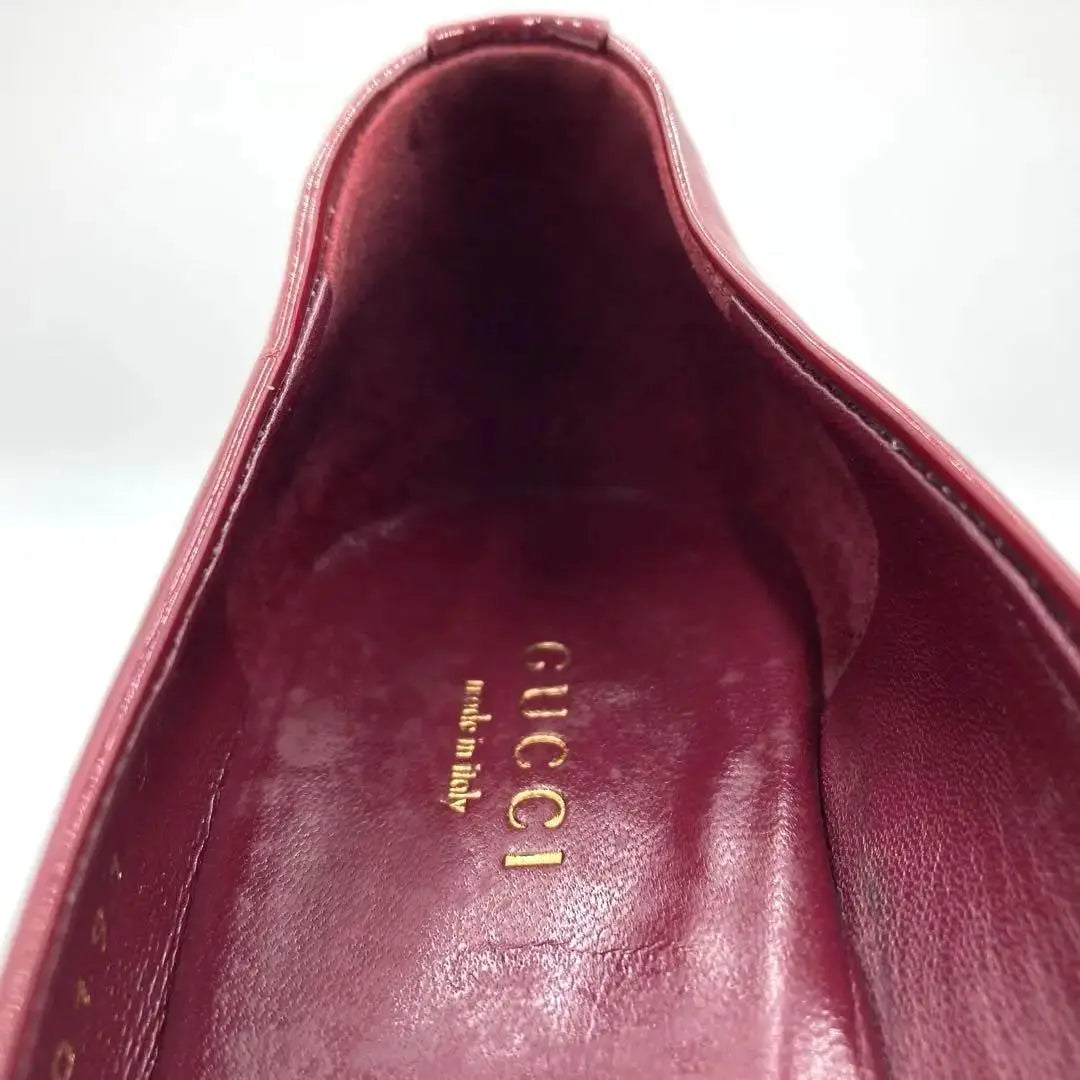 Gucci 22.5cm high heels enamel red blond pumps