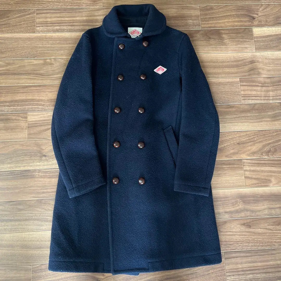 Danton Wool Long Coat Walnut Button Natural Stylish