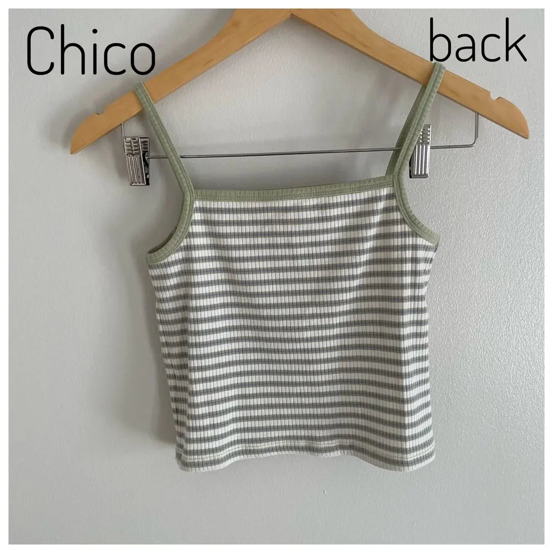 [Chico] Border Short Cardigan Camisole Ensemble Short Sleeve