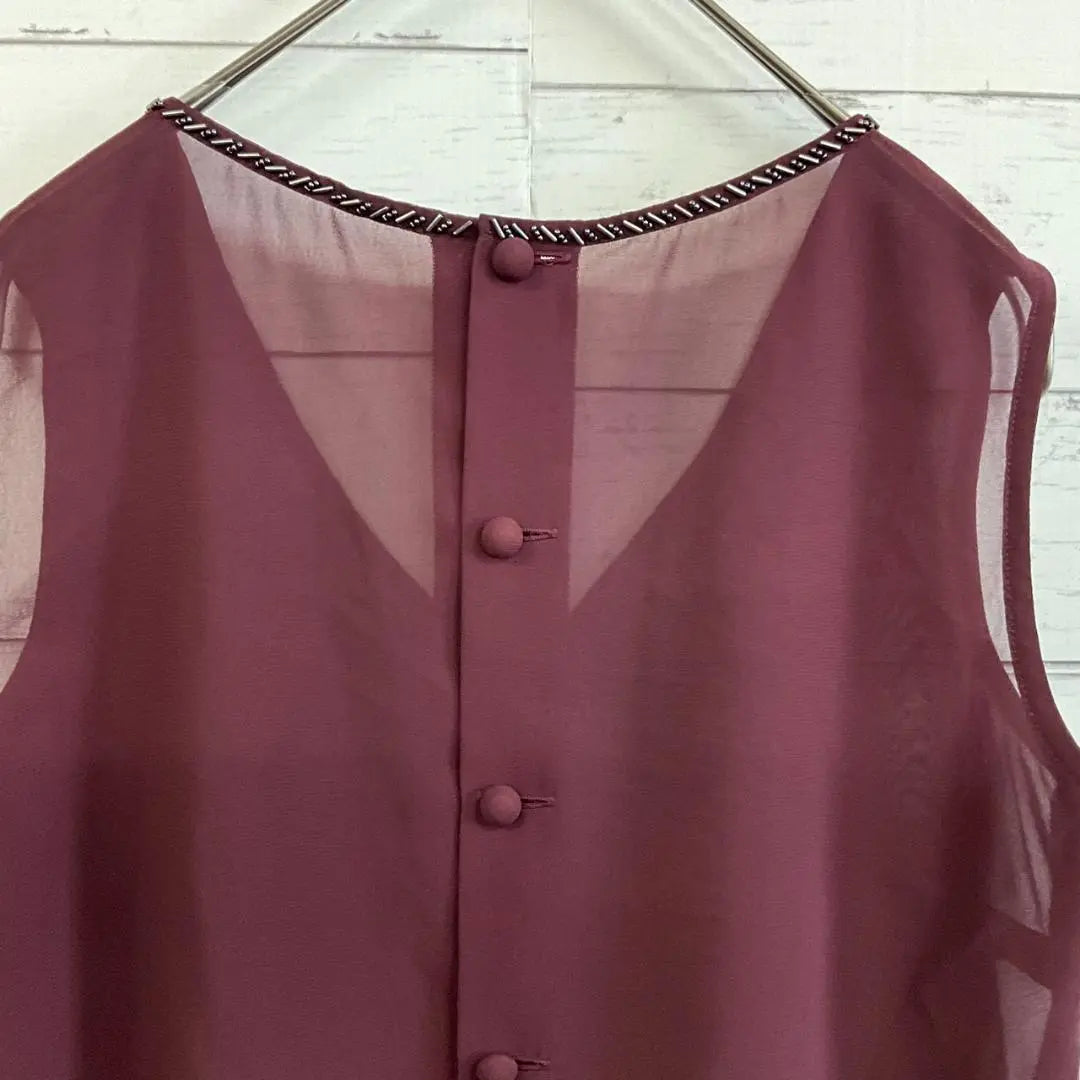 ATELIER SAB Camisole Bead Decoration Wine Red Size M