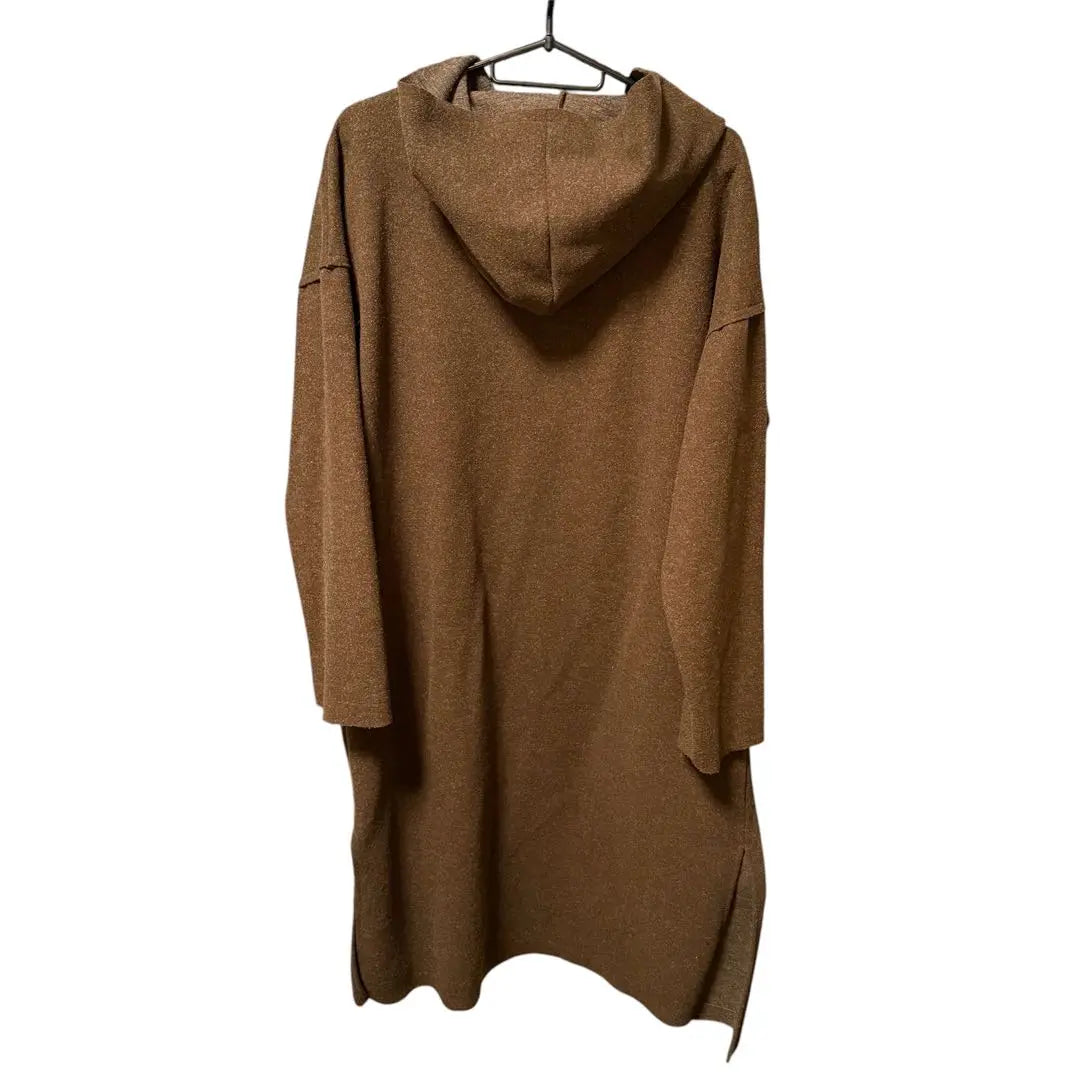 Long coat, brown, hooded, women's, loose, oversized, thin