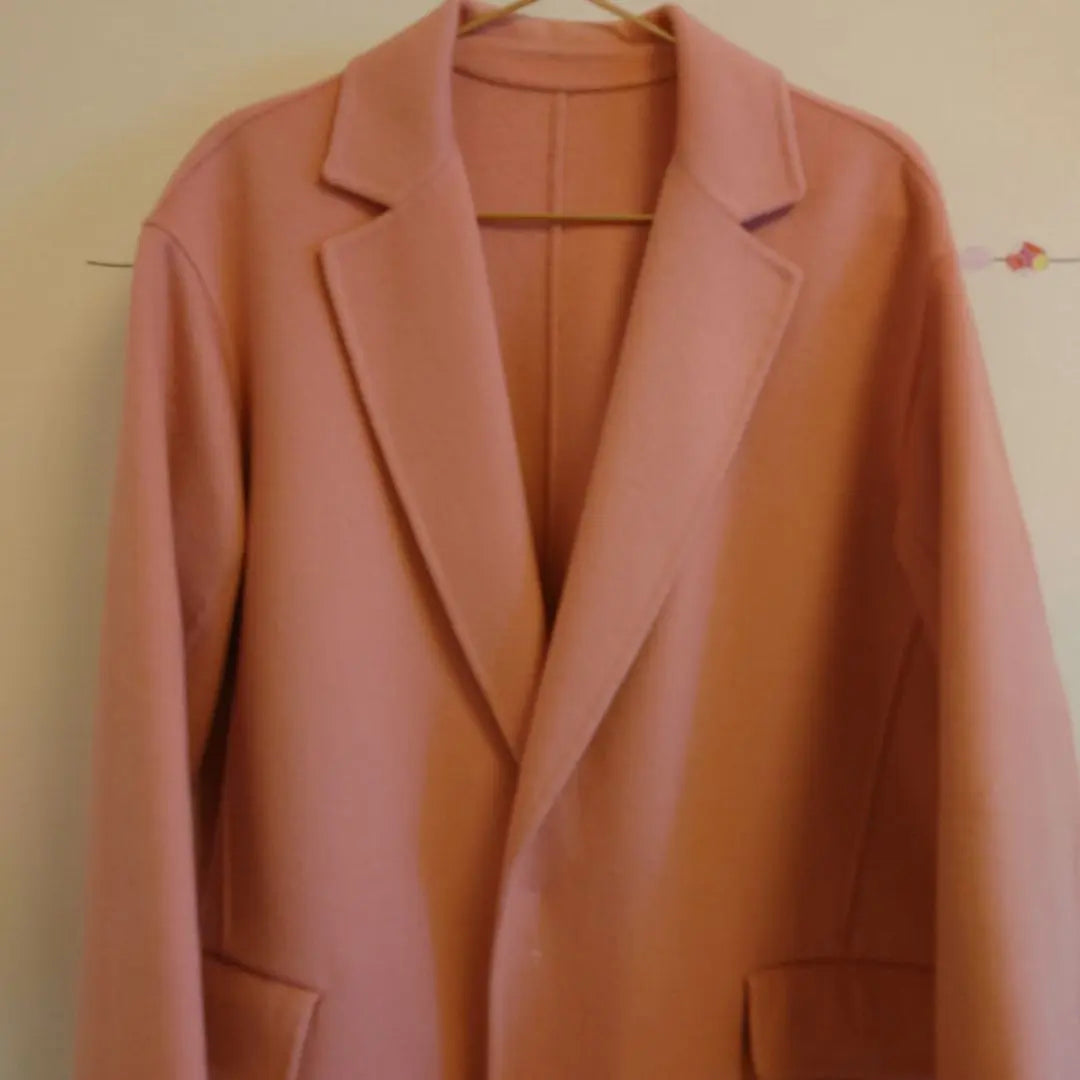 Cashmere Double Face Long Coat Pink