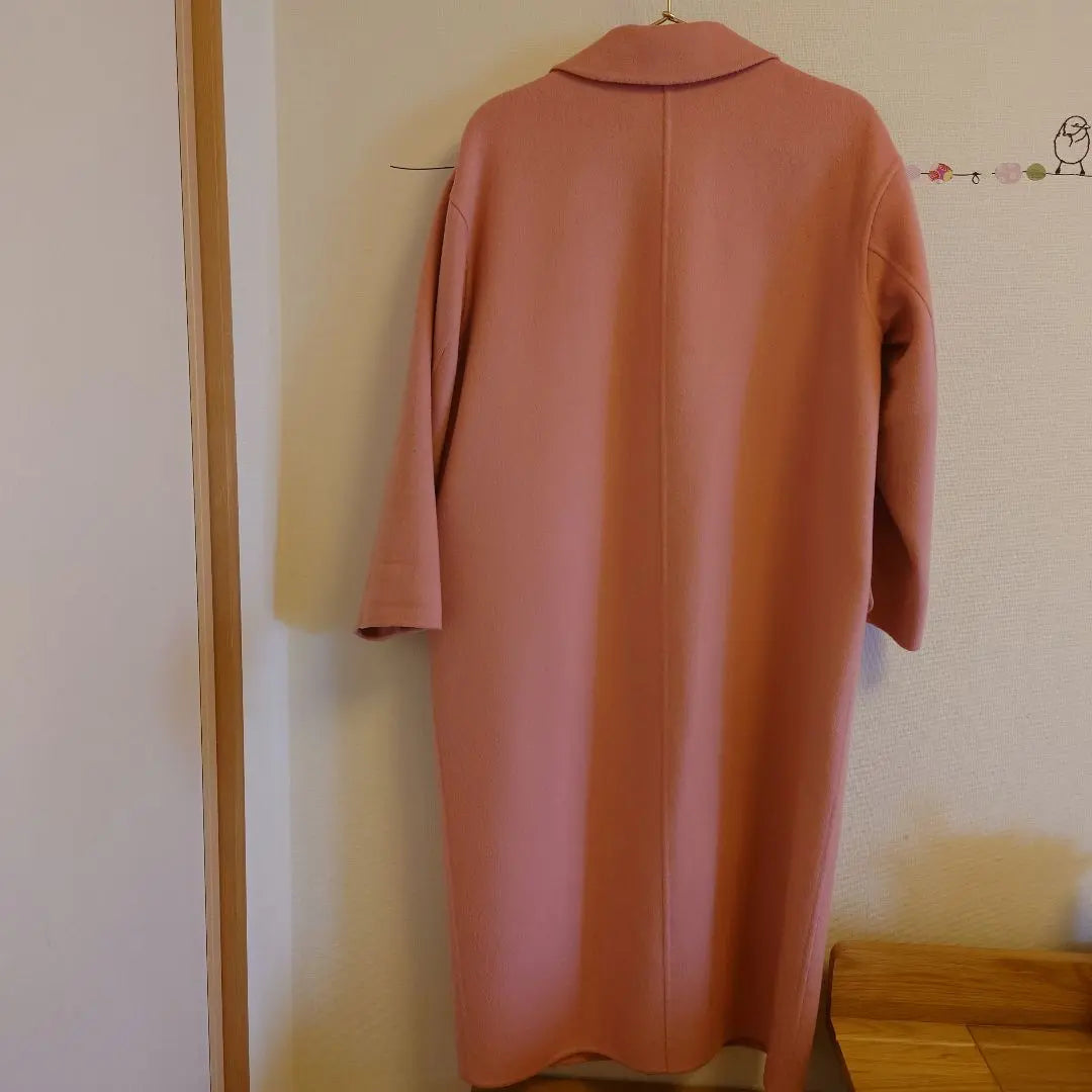 Cashmere Double Face Long Coat Pink