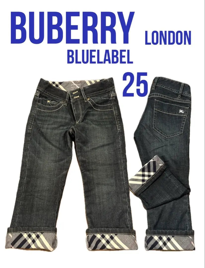 BUBERRY LONDON Burberry Blue Label Hem Check Denim 25