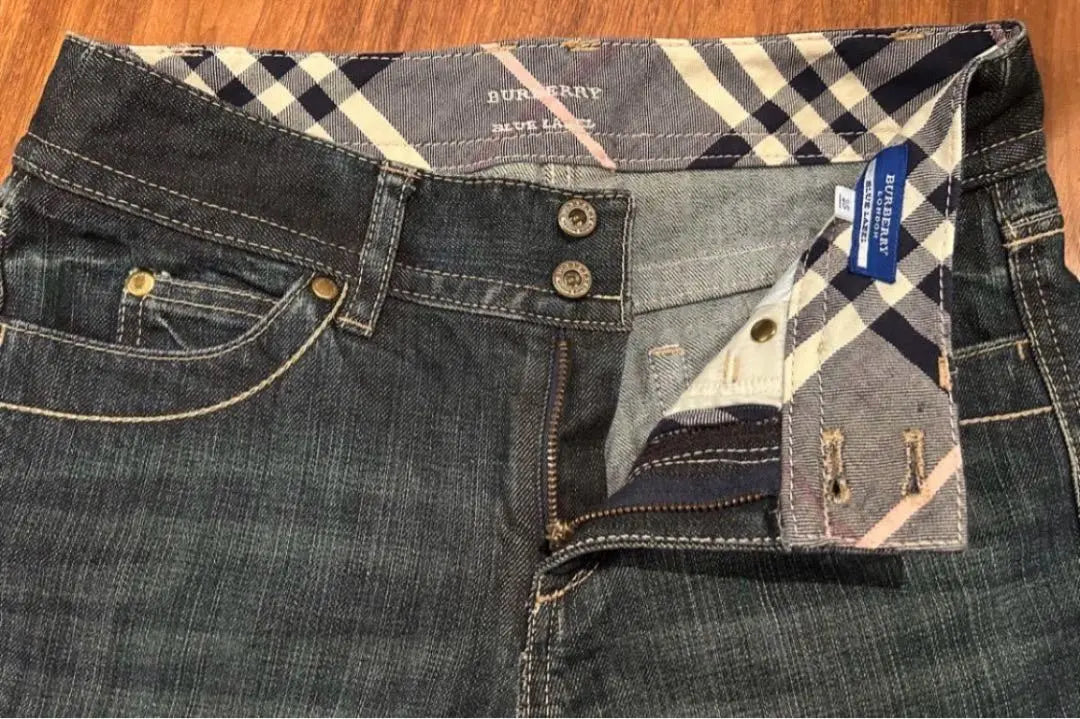 BUBERRY LONDON Burberry Blue Label Hem Check Denim 25