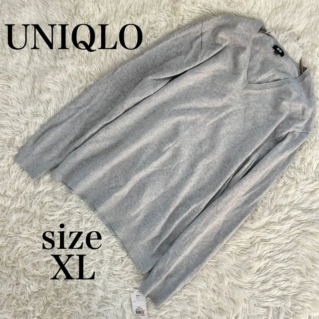 Hermosos productos ✨ [UNIQLO] Suéter de punto con cuello en V XL Talla grande Algodón para hombre 100%