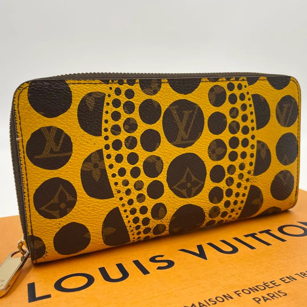 Hard to obtain ✨Louis Vuitton Pumpkin Dot Zippy Wallet Long Wallet Kusama Yao