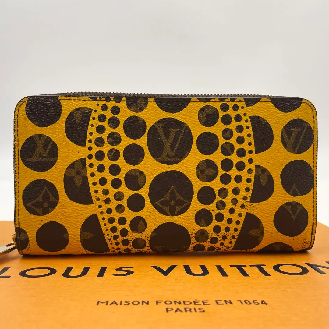 Hard to obtain ✨Louis Vuitton Pumpkin Dot Zippy Wallet Long Wallet Kusama Yao