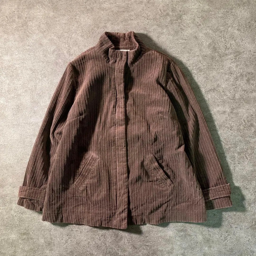 [Vintage] Chaqueta de pana con cuello alto Marrón UsadaAS11 | 【ヴィンテージ】コーデュロイ スタンドカラージャケット 茶色古着usedAS11