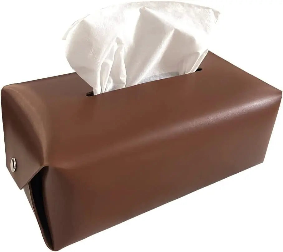 Tissue case Tissue box Paper towel case PU leather Brown