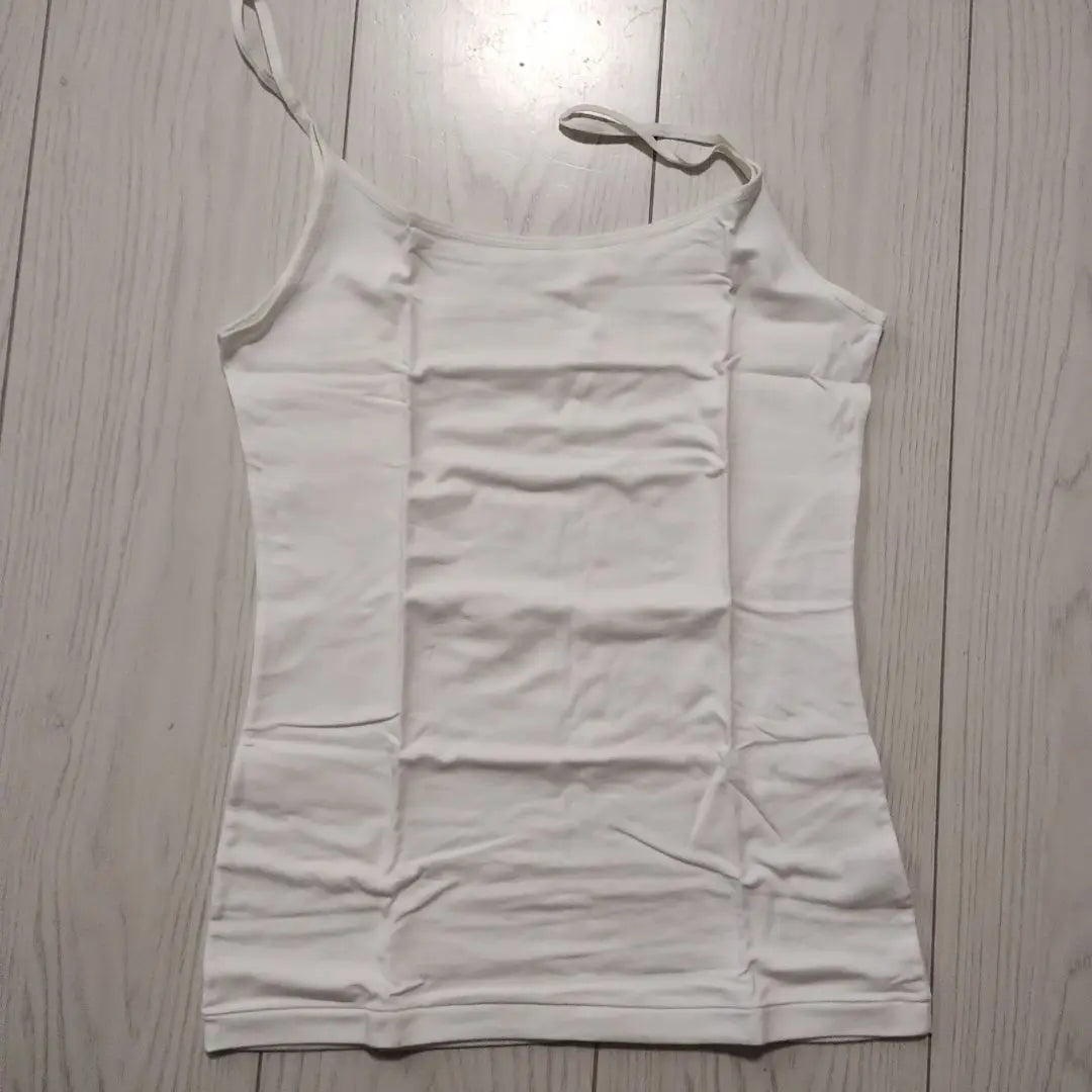 [New and unused!] 】MUJI cotton blend stretch jersey camisole white S size ☆