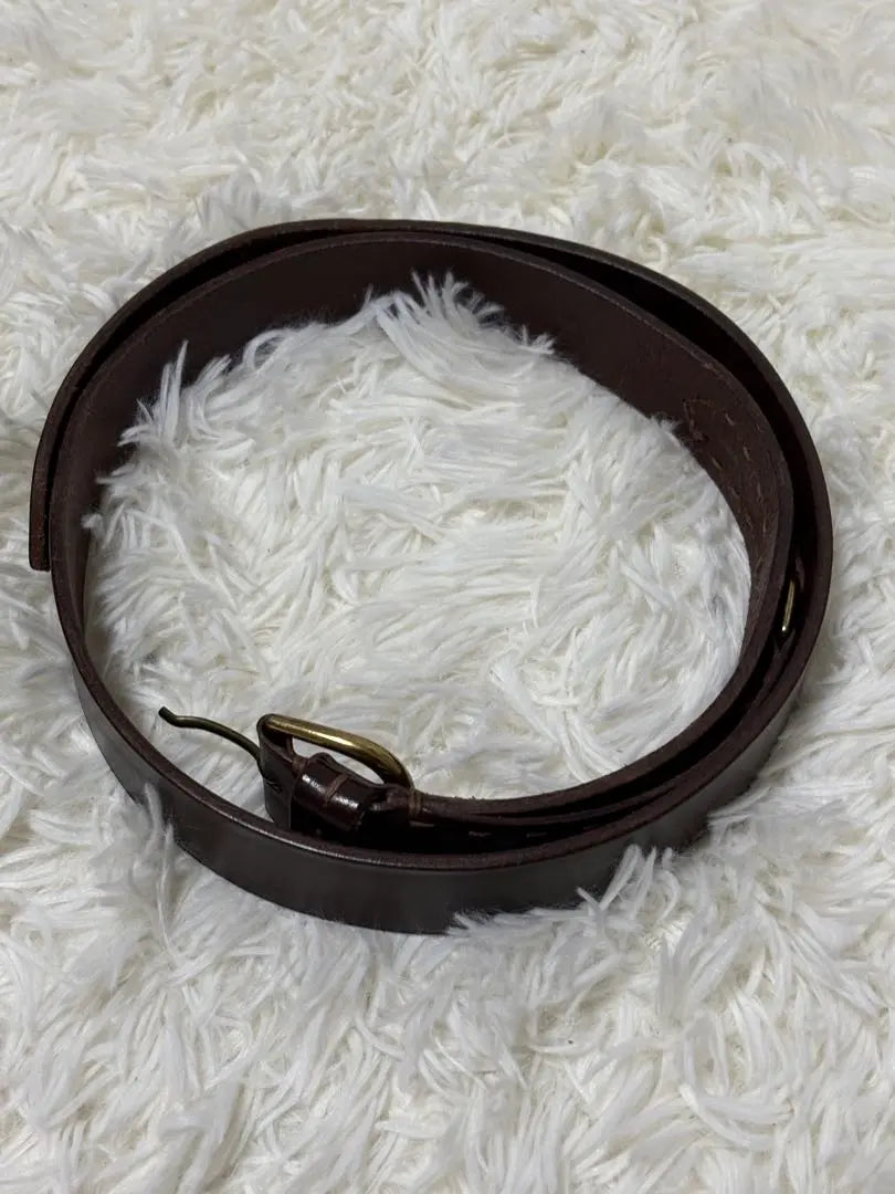 Giorgio Armani Leather Belt Dark Brown Decorative Gold Buckle