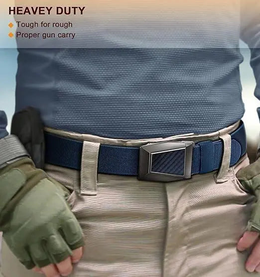 Tactical Belt Men's Military Nylon Work Belt Blue