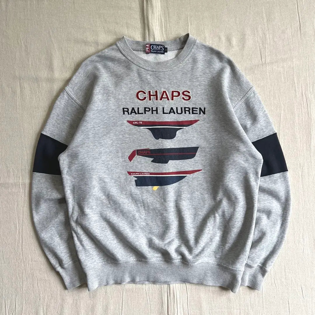 00s CHAPS RALPH LAUREN Embroidered boat logo Color scheme sweatshirt M