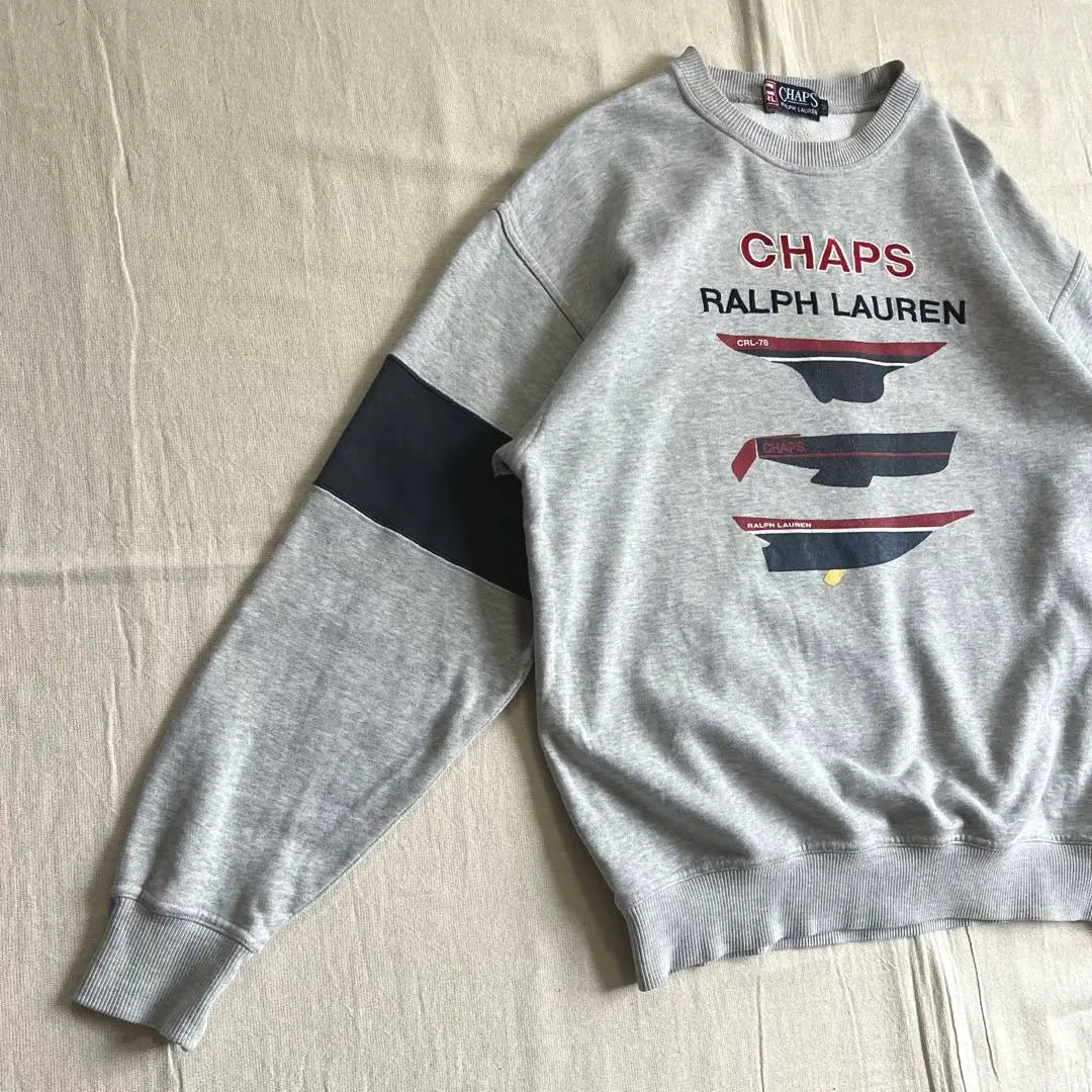 00s CHAPS RALPH LAUREN Embroidered boat logo Color scheme sweatshirt M