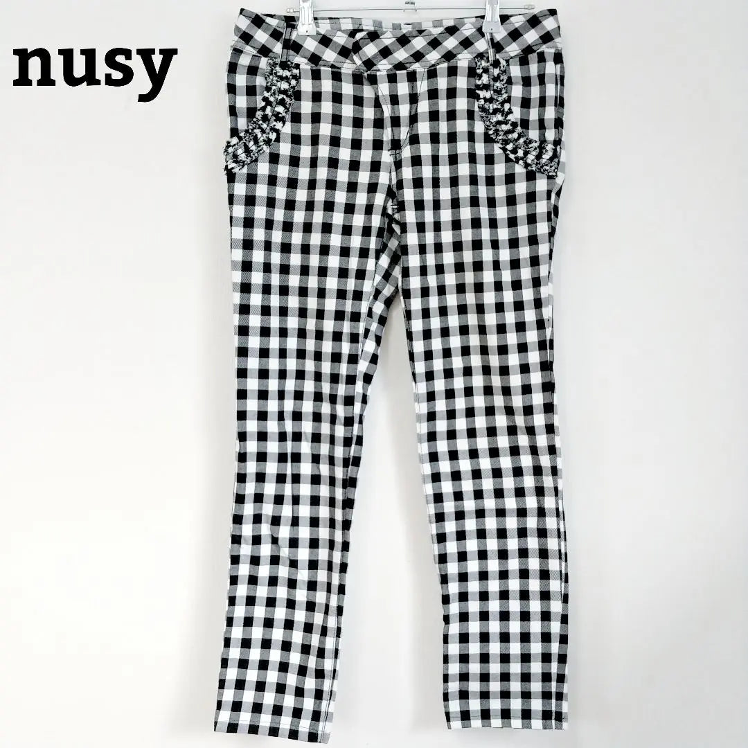 nusy checkered stretch pants straight felissimo