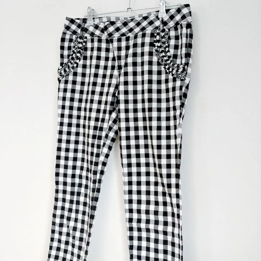 nusy checkered stretch pants straight felissimo