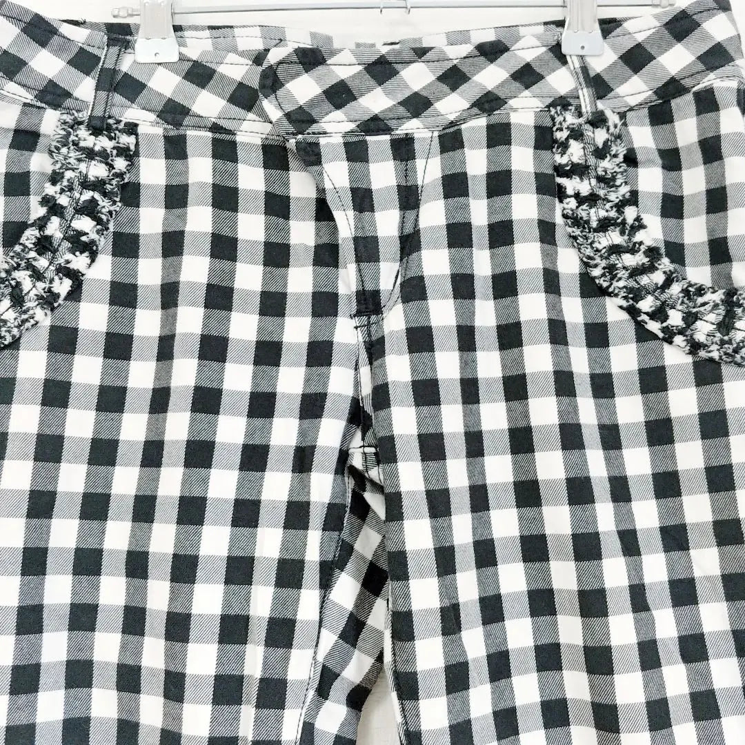 nusy checkered stretch pants straight felissimo