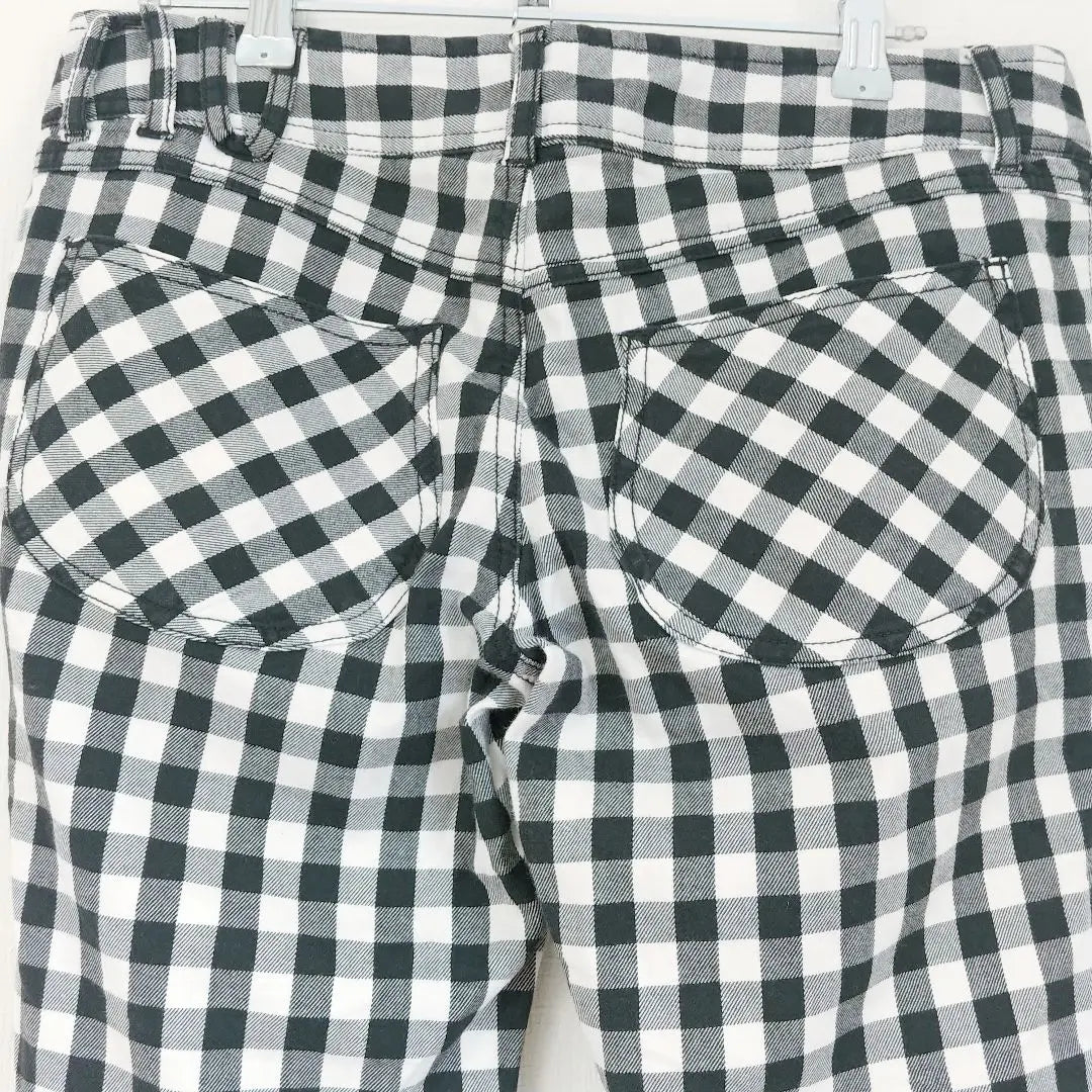 nusy checkered stretch pants straight felissimo