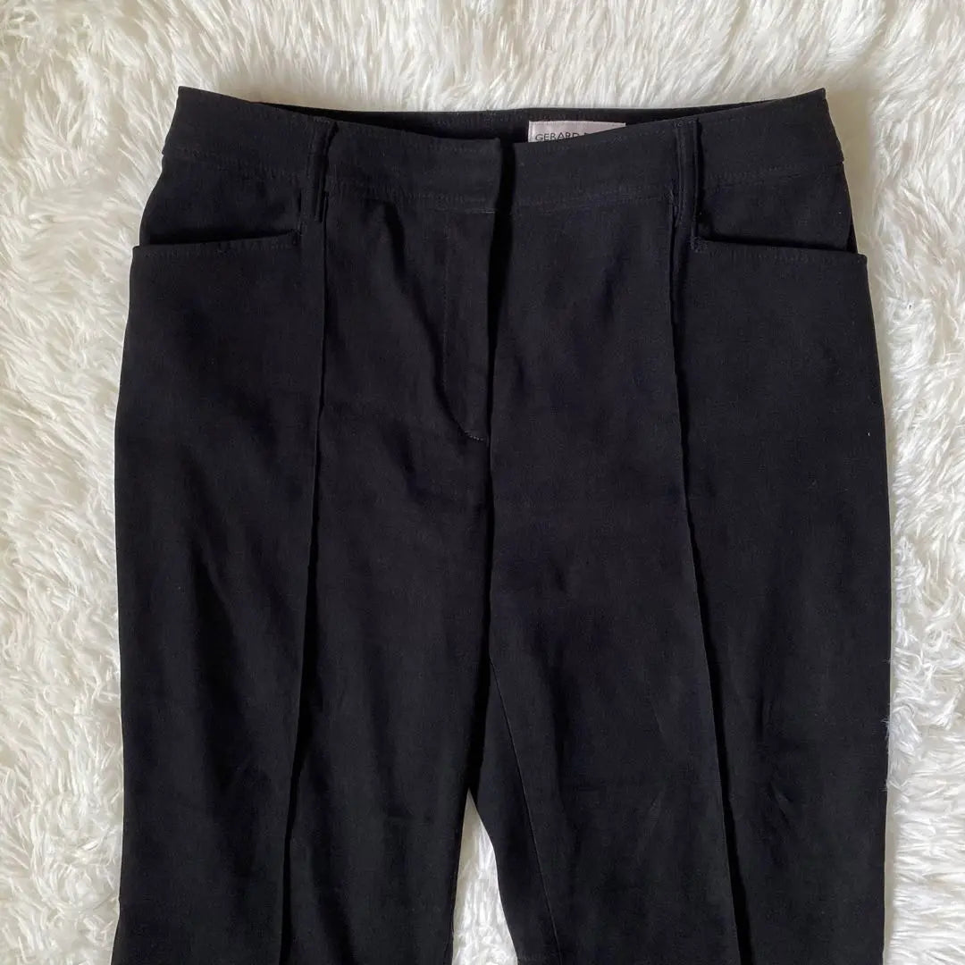 Gerard Darrel tucked slacks [11] Black pants, bottoms, L, made in Japan