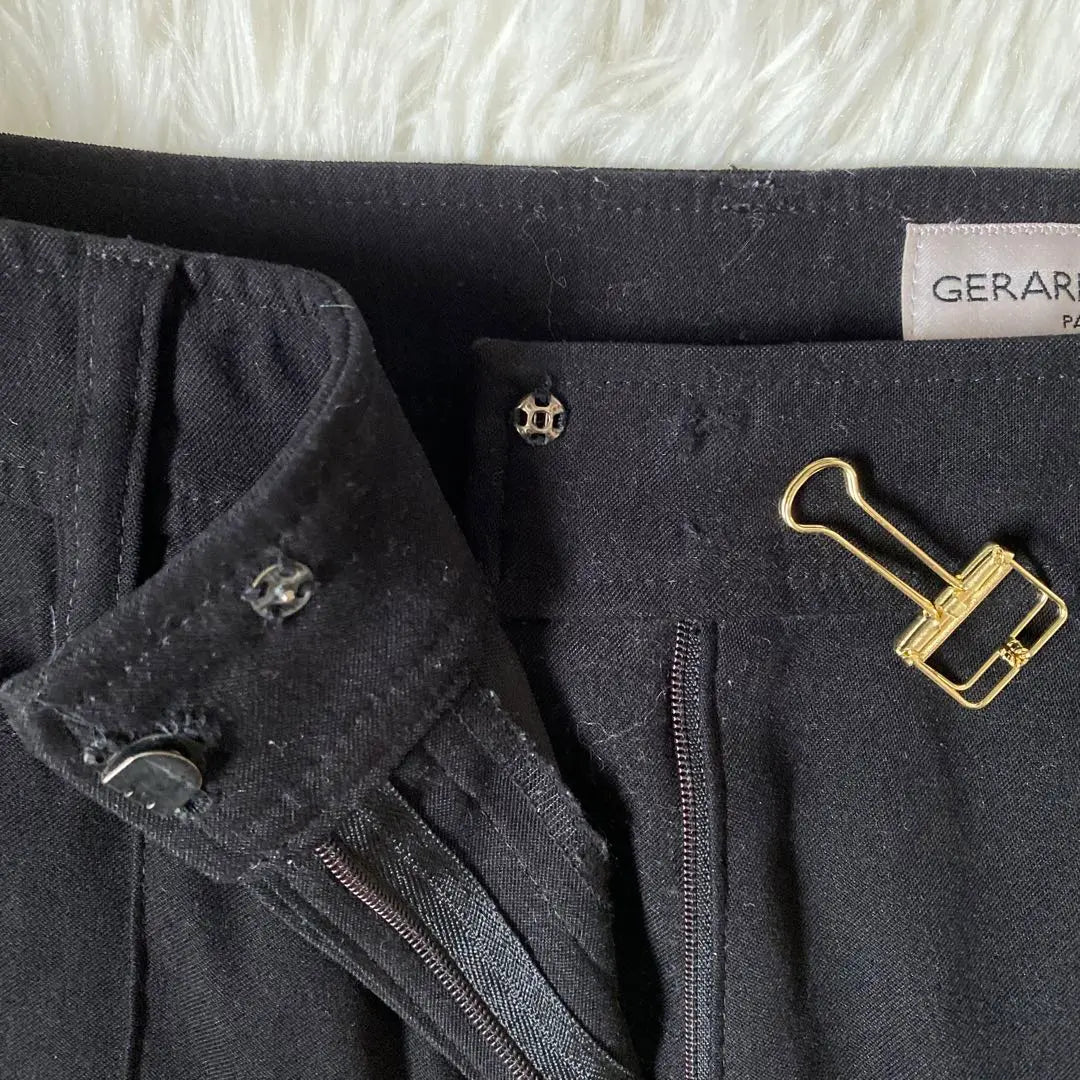 Gerard Darrel tucked slacks [11] Black pants, bottoms, L, made in Japan