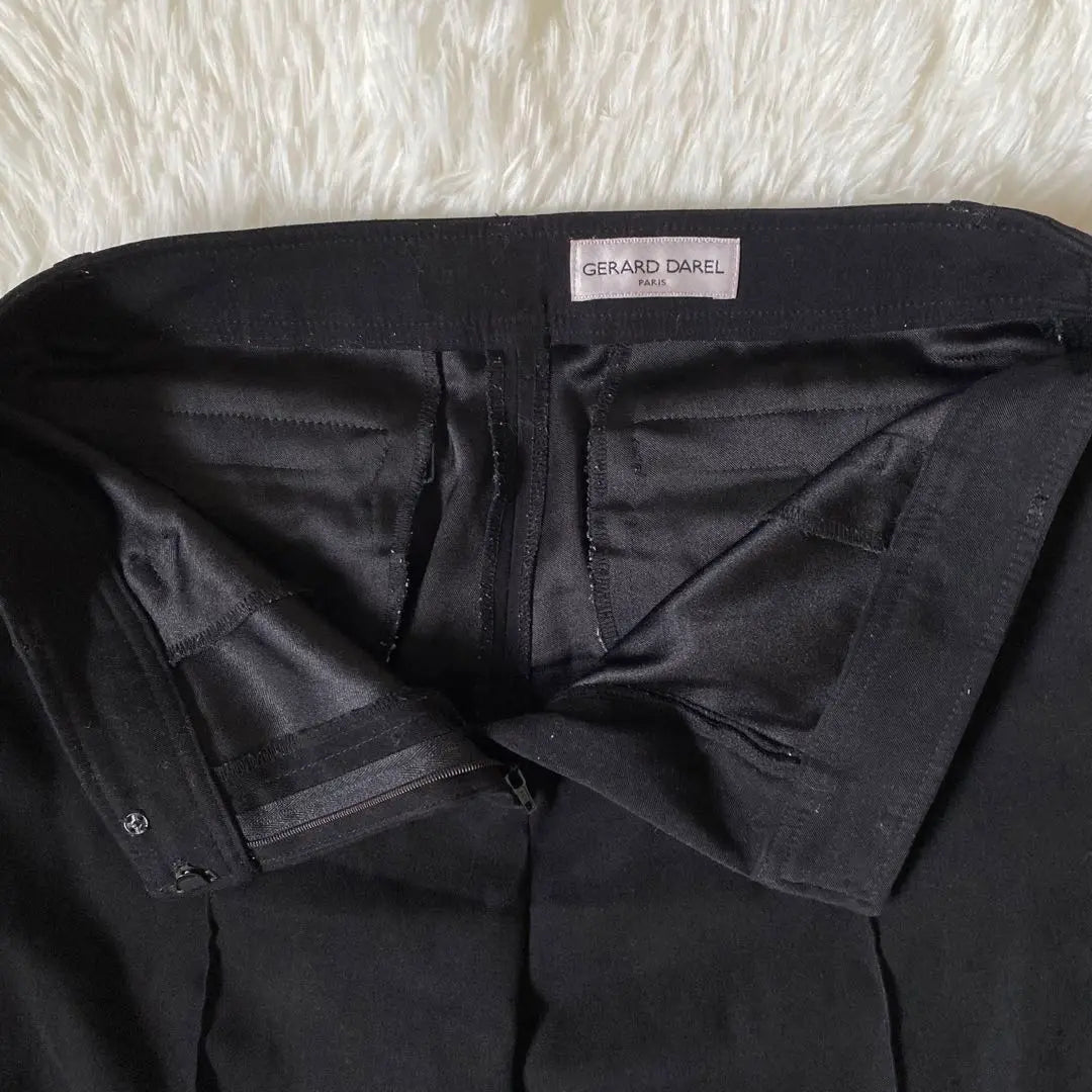 Gerard Darrel tucked slacks [11] Black pants, bottoms, L, made in Japan