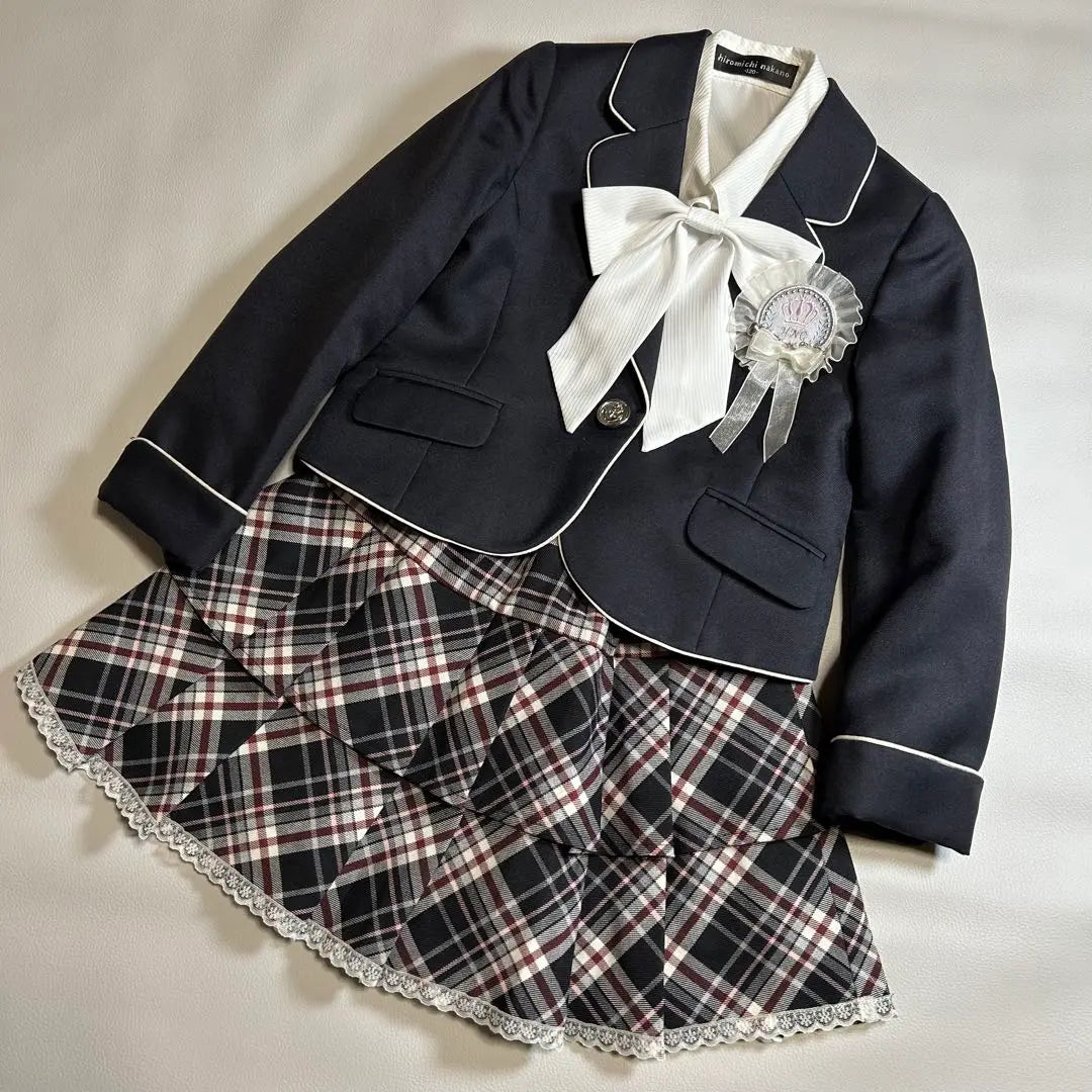 Beautiful condition Hiromichi Nakano Kids Setup 120 Bowtie Blouse Piping