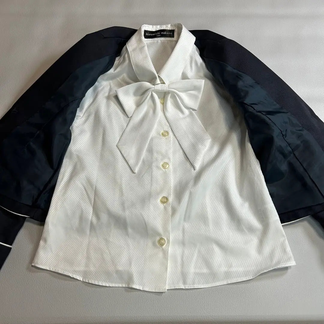 Beautiful condition Hiromichi Nakano Kids Setup 120 Bowtie Blouse Piping