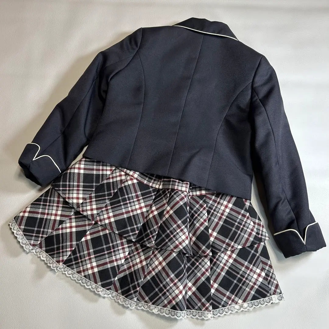 Beautiful condition Hiromichi Nakano Kids Setup 120 Bowtie Blouse Piping