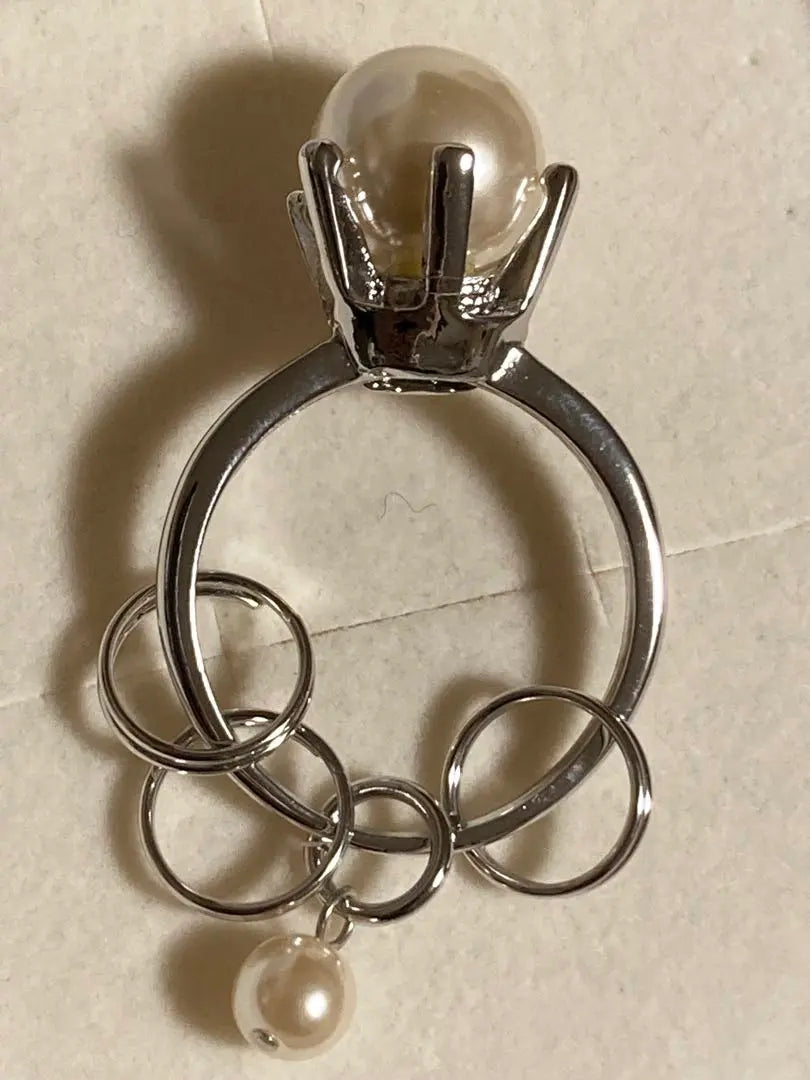 Pearl ring key ring key chain