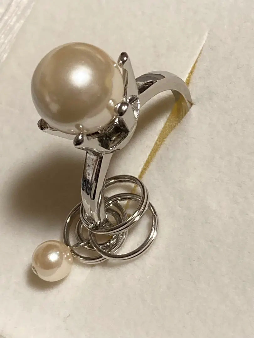 Pearl ring key ring key chain