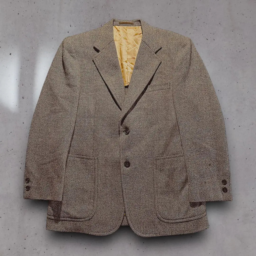 90S Wool Jacket Tailored Japanese Brown Retro A6 Used clothes