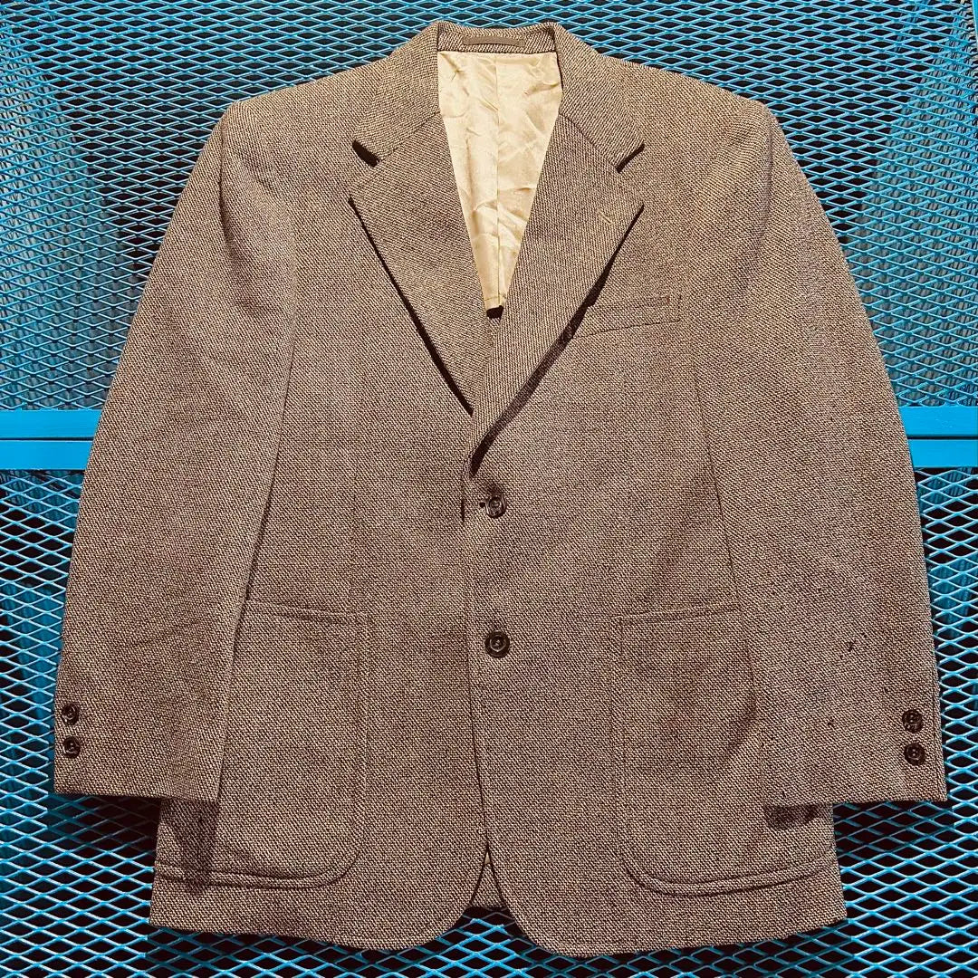 90S Wool Jacket Tailored Japanese Brown Retro A6 Used clothes