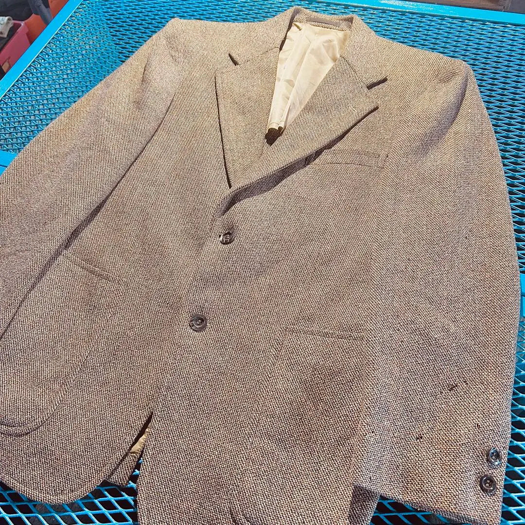 90S Wool Jacket Tailored Japanese Brown Retro A6 Used clothes