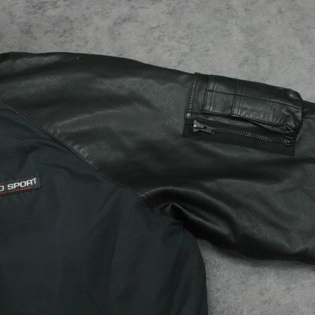 POLO SPORT Polo Sports Down Jacket Black Leather | POLO SPORT ポロスポーツ ダウンジャケット BLACK レザー