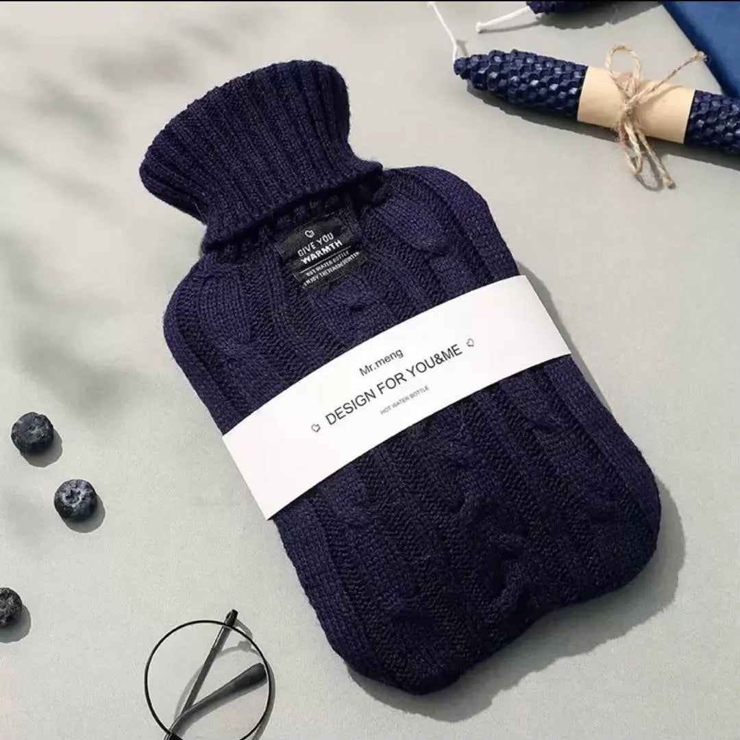 Hot water bottle with knit cover Cold countermeasures Heating utensils cold feet cold -proof and hot power saving