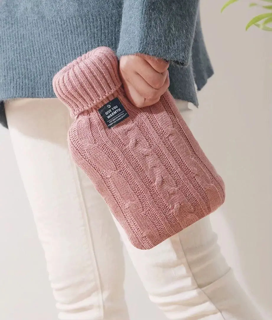 Bolsa de agua caliente con funda de punto Medidas contra el frío Utensilios para calentar pies fríos Resistente al frío y al calor Ahorro de energía