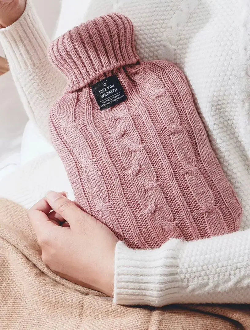 Hot water bottle with knit cover Cold countermeasures Heating utensils cold feet cold -proof and hot power saving